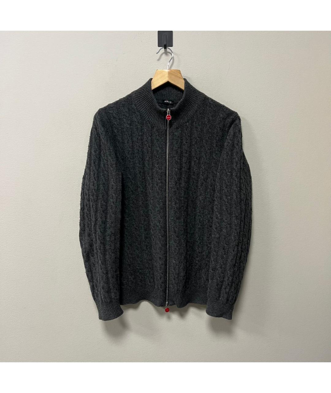 KITON Антрацитовый шерстяной кардиган, фото 6