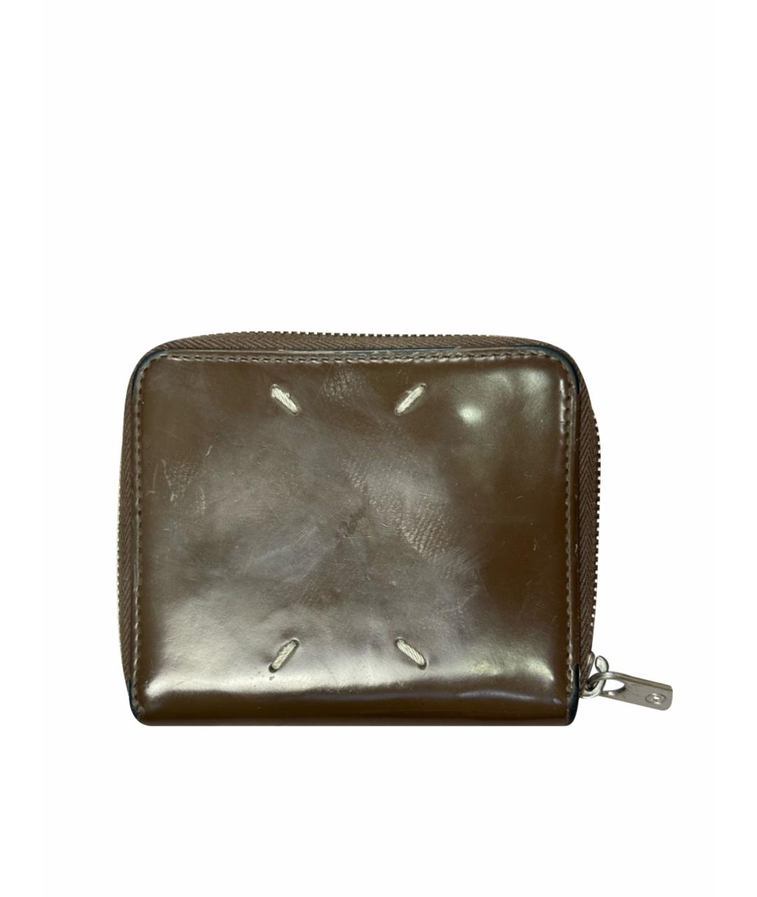 MAISON MARGIELA Коричневый кошелек из лакированной кожи, фото 1