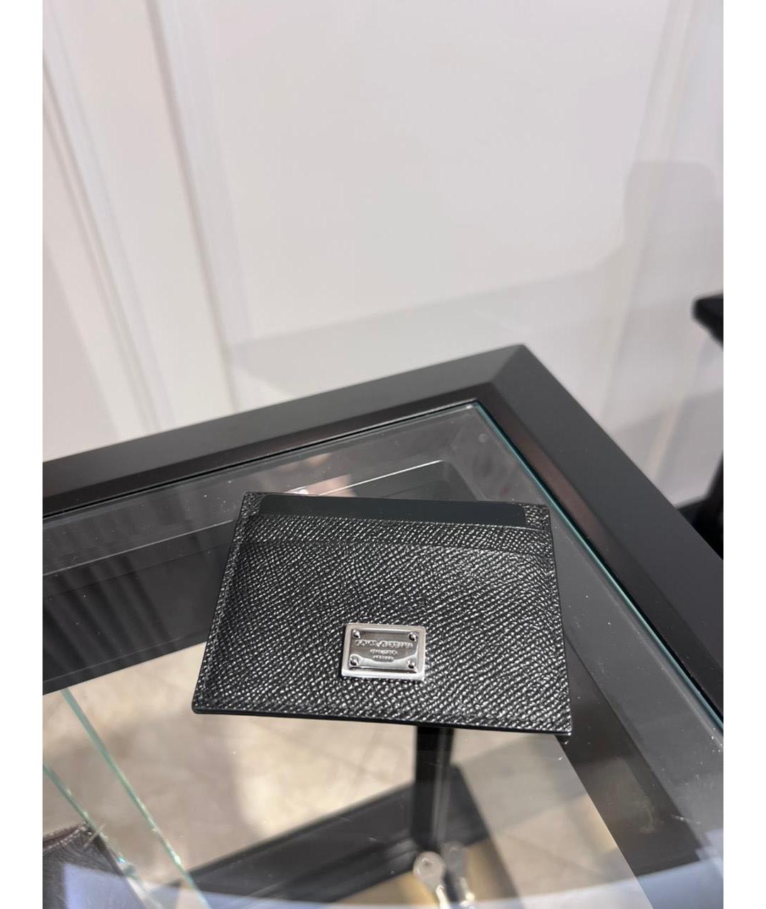 DOLCE&GABBANA Черный кожаный кардхолдер, фото 3