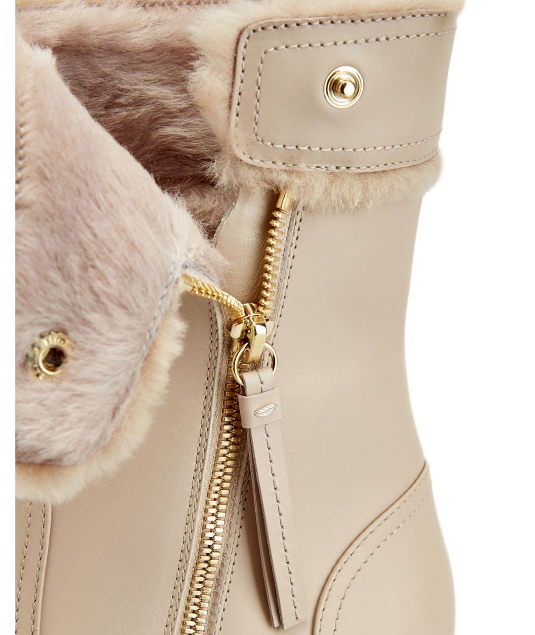 GIANVITO ROSSI Бежевые кожаные полусапоги, фото 4