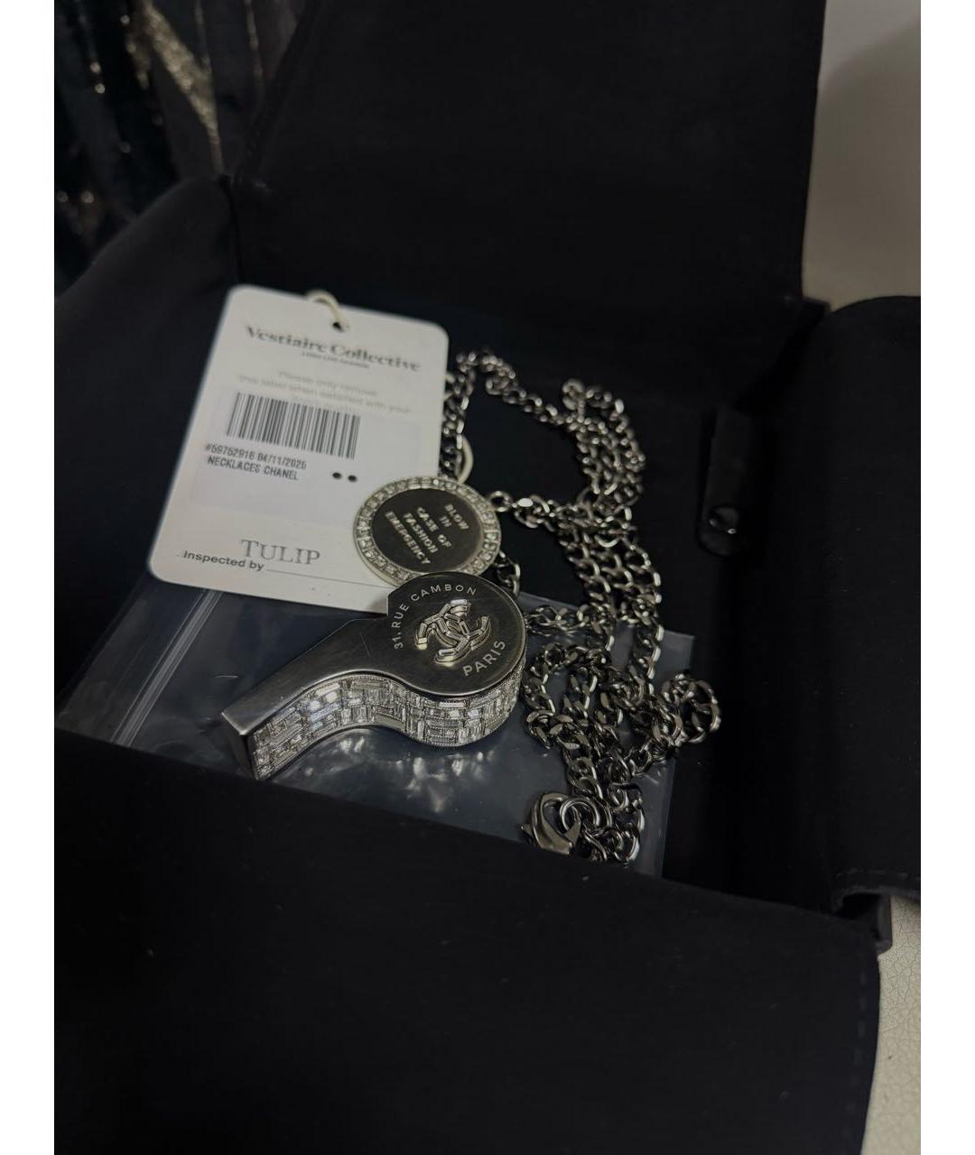 CHANEL Серебрянный металлический кулон, фото 2