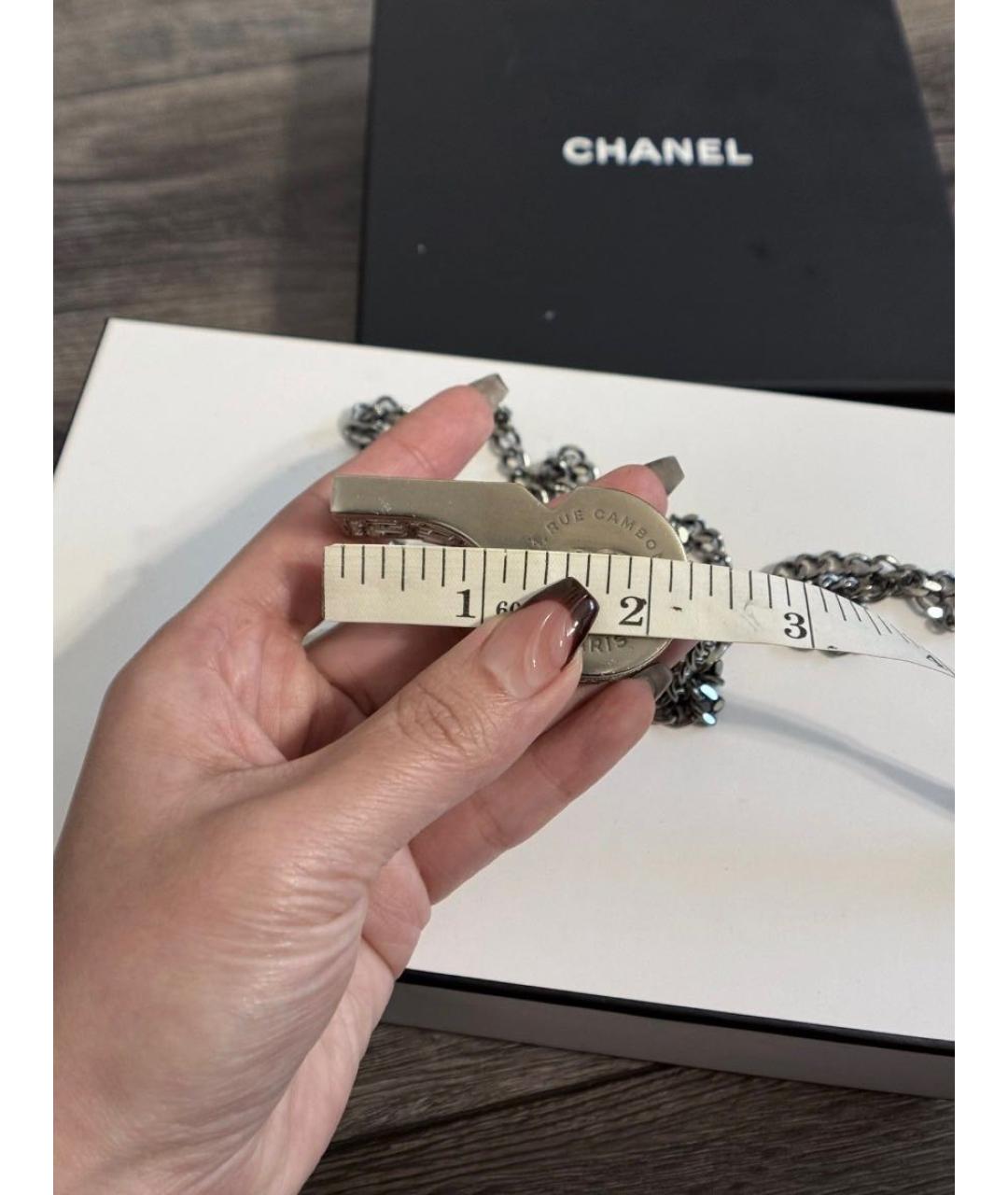 CHANEL Серебрянный металлический кулон, фото 7