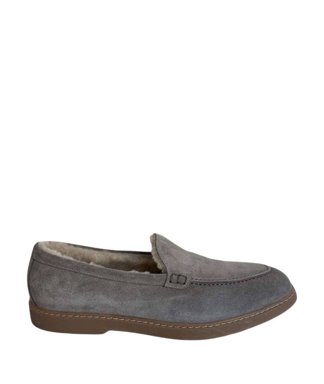 DOUCAL'S Серые замшевые лоферы, фото 1
