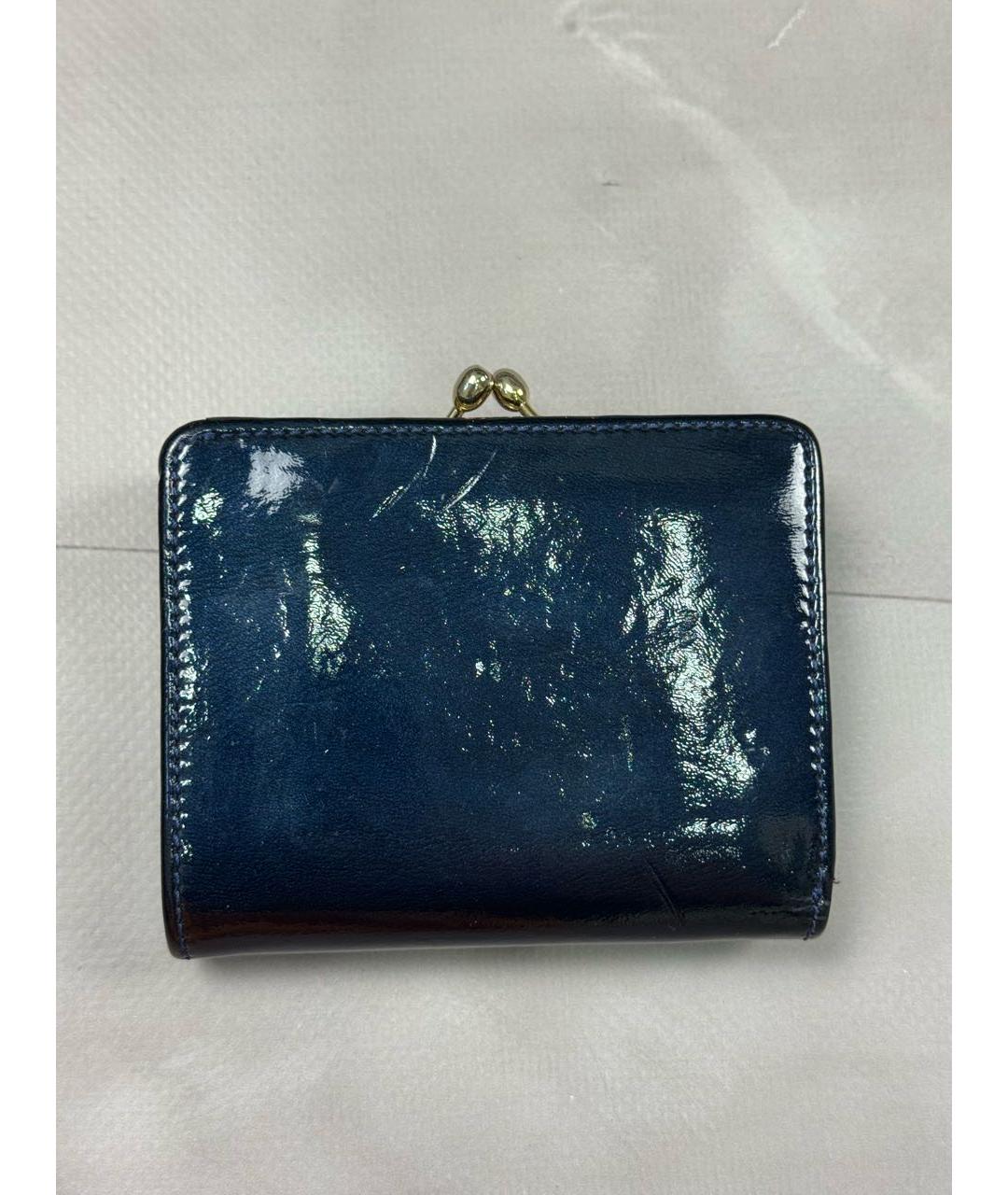 VIVIENNE WESTWOOD Синий кошелек из лакированной кожи, фото 3