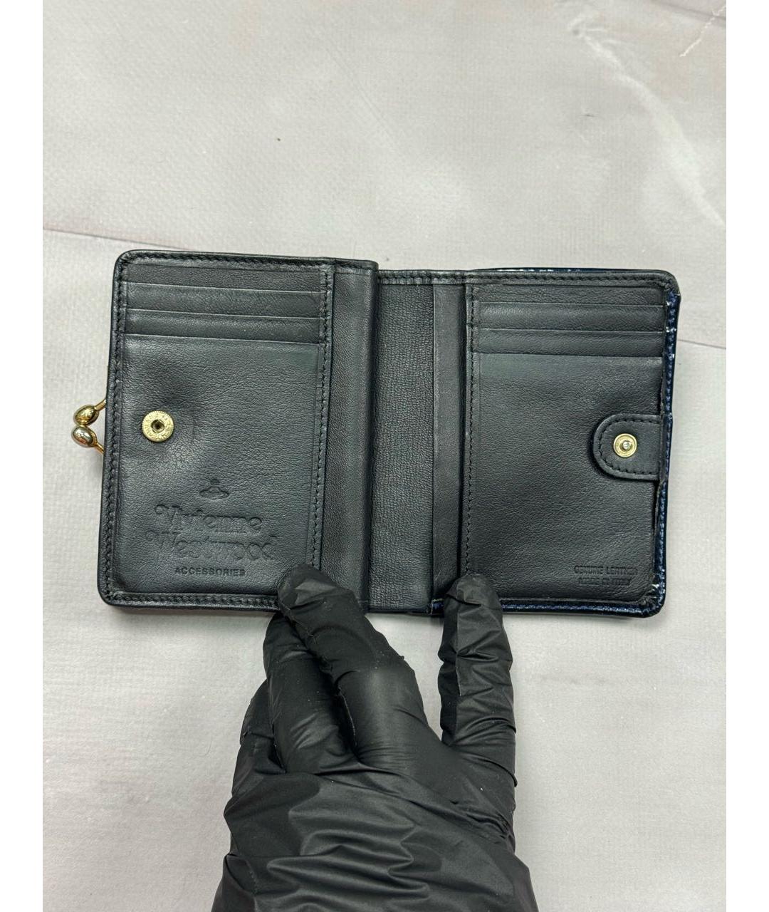 VIVIENNE WESTWOOD Синий кошелек из лакированной кожи, фото 5