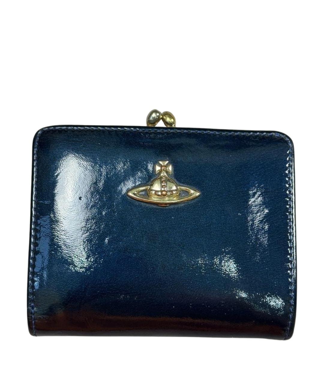 VIVIENNE WESTWOOD Синий кошелек из лакированной кожи, фото 1