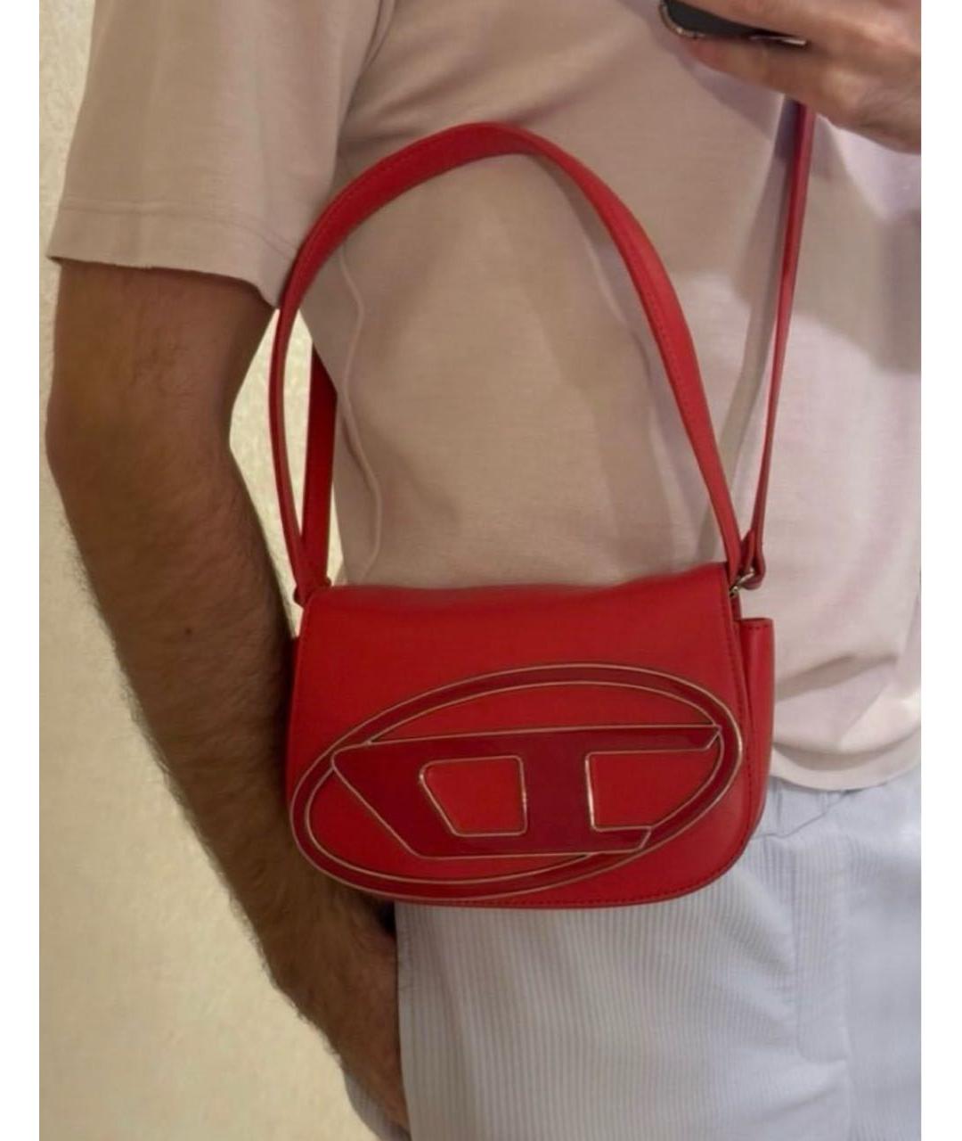 DIESEL Красная кожаная сумка через плечо, фото 2