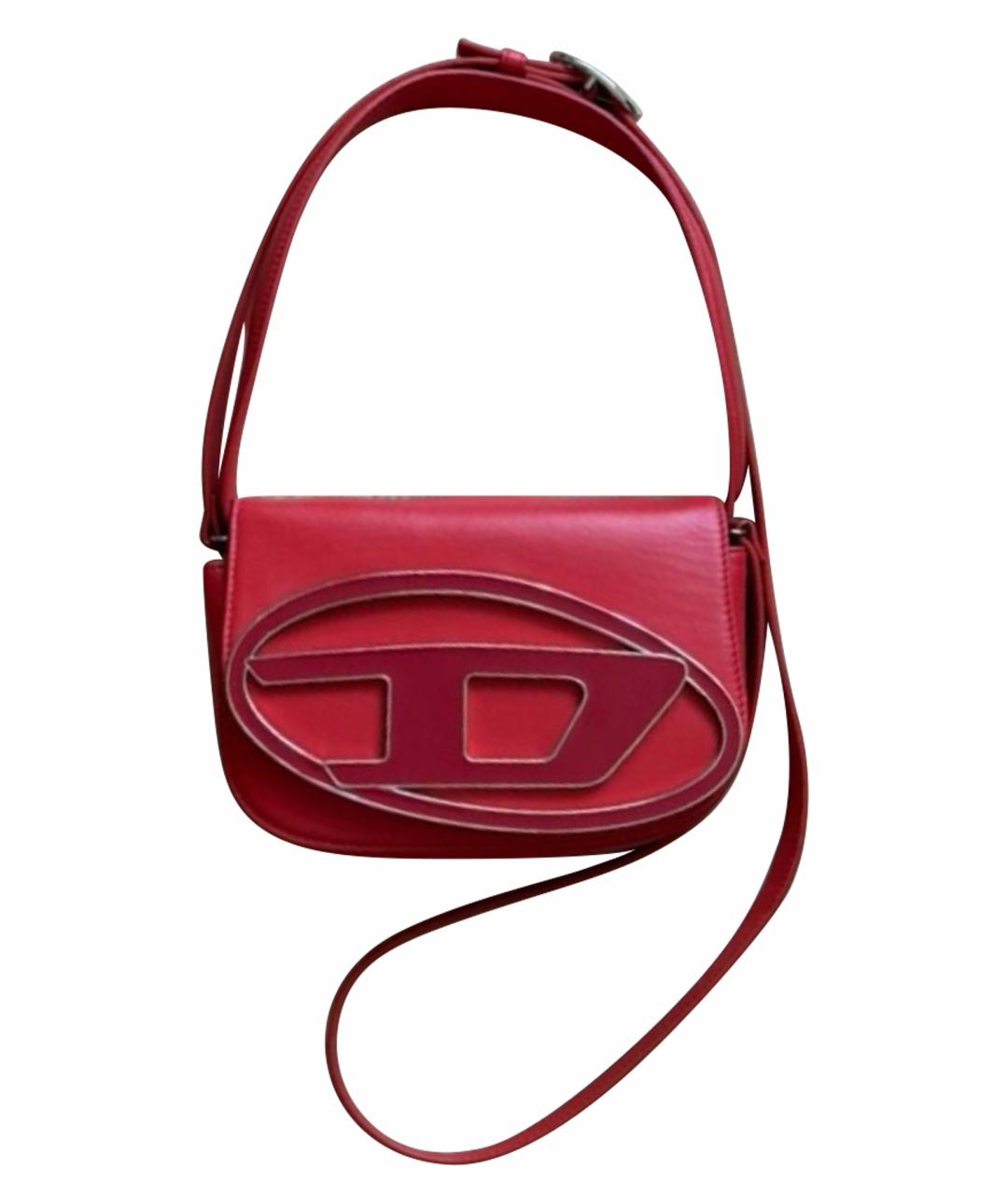 DIESEL Красная кожаная сумка через плечо, фото 4