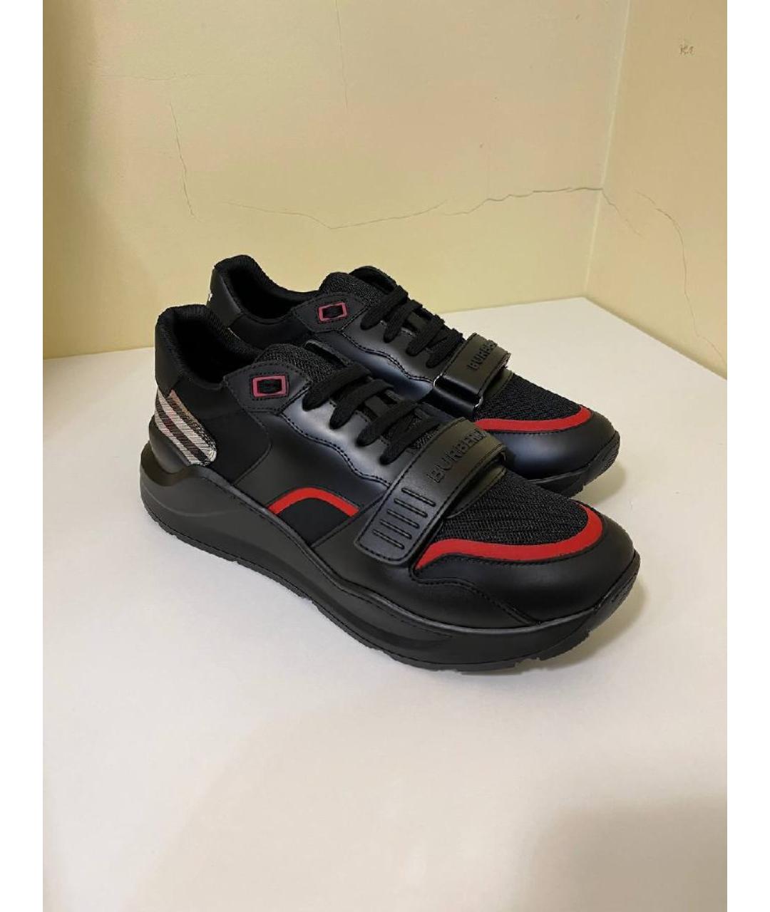 BURBERRY Черные низкие кроссовки / кеды, фото 7