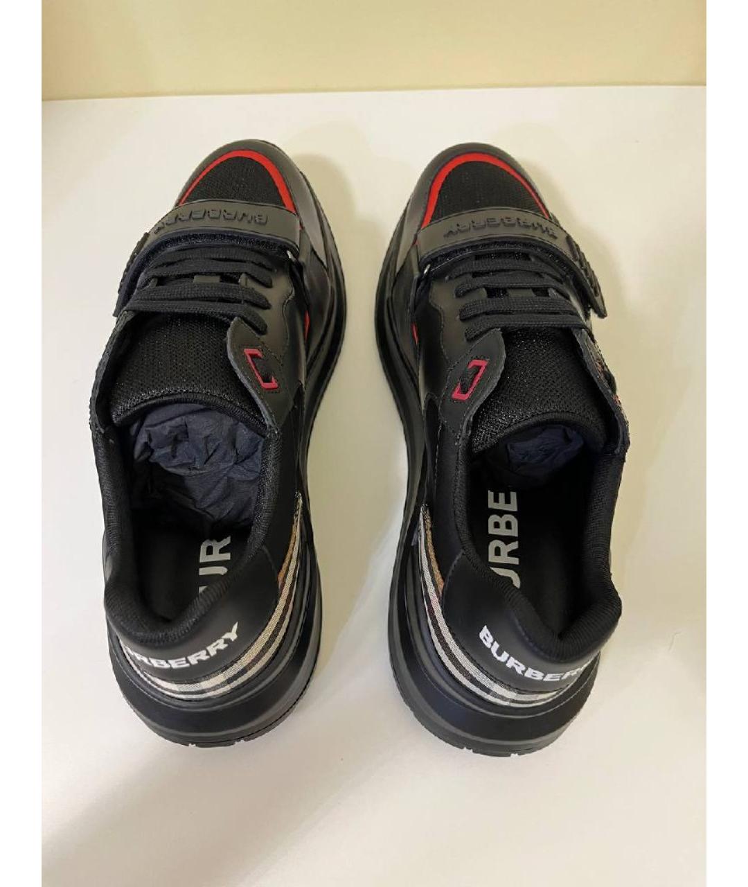 BURBERRY Черные низкие кроссовки / кеды, фото 3