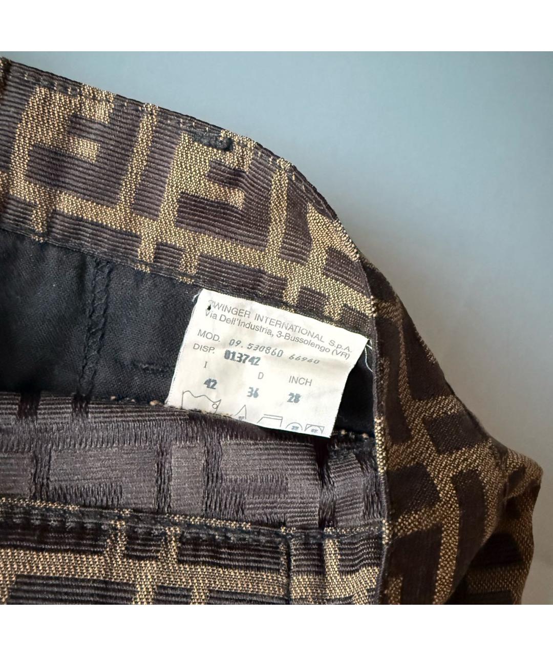 FENDI Коричневая юбка мини, фото 3