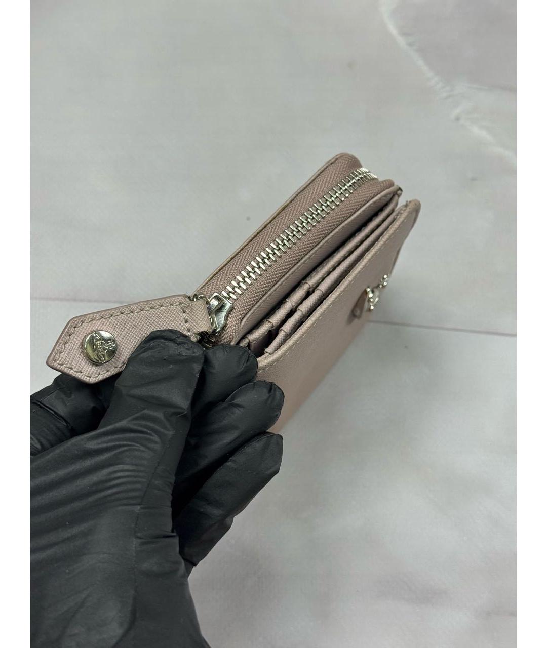 VIVIENNE WESTWOOD Коралловый кожаный кошелек, фото 8