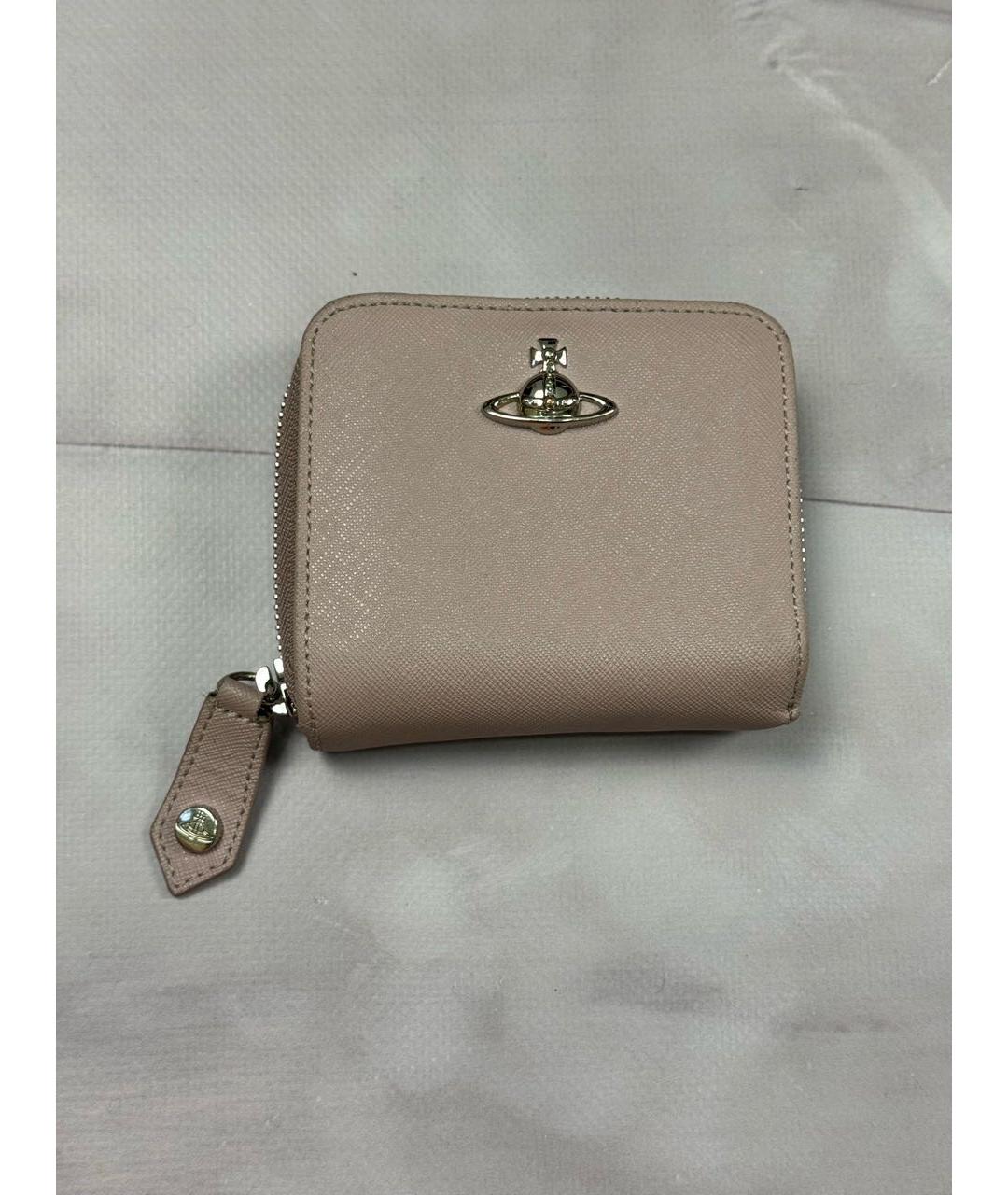 VIVIENNE WESTWOOD Коралловый кожаный кошелек, фото 9