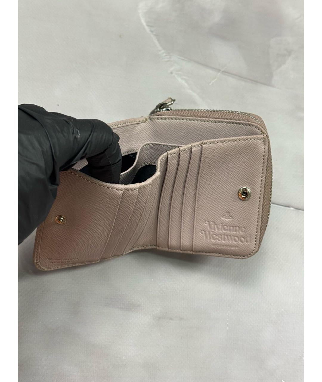 VIVIENNE WESTWOOD Коралловый кожаный кошелек, фото 4