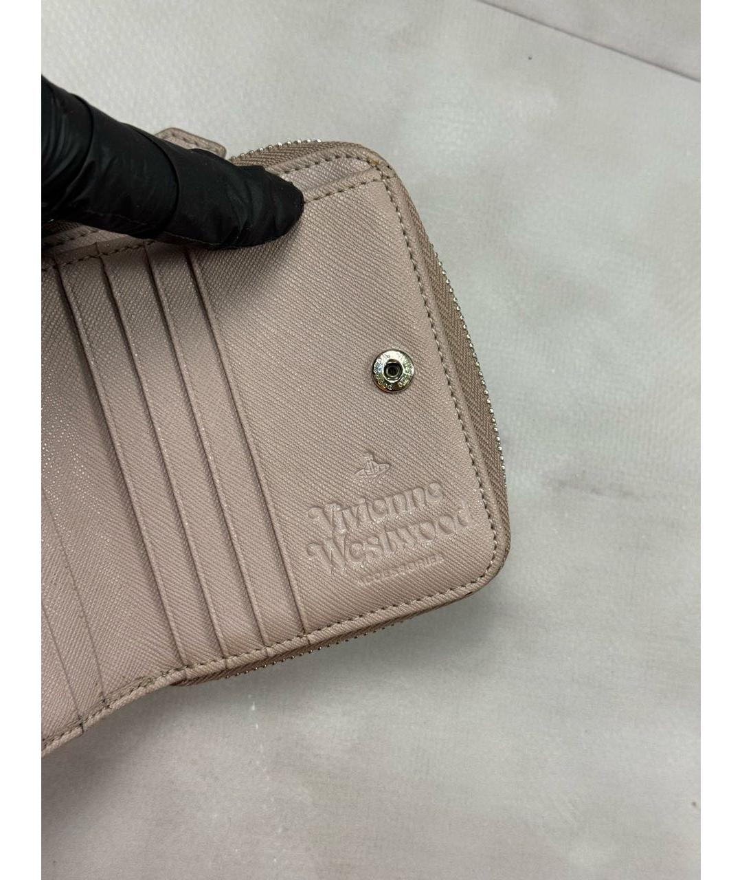 VIVIENNE WESTWOOD Коралловый кожаный кошелек, фото 7