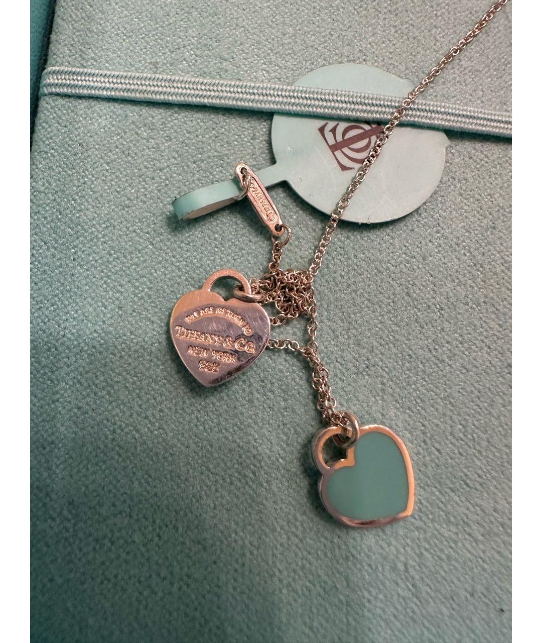 TIFFANY&CO Бирюзовое серебряное колье, фото 3