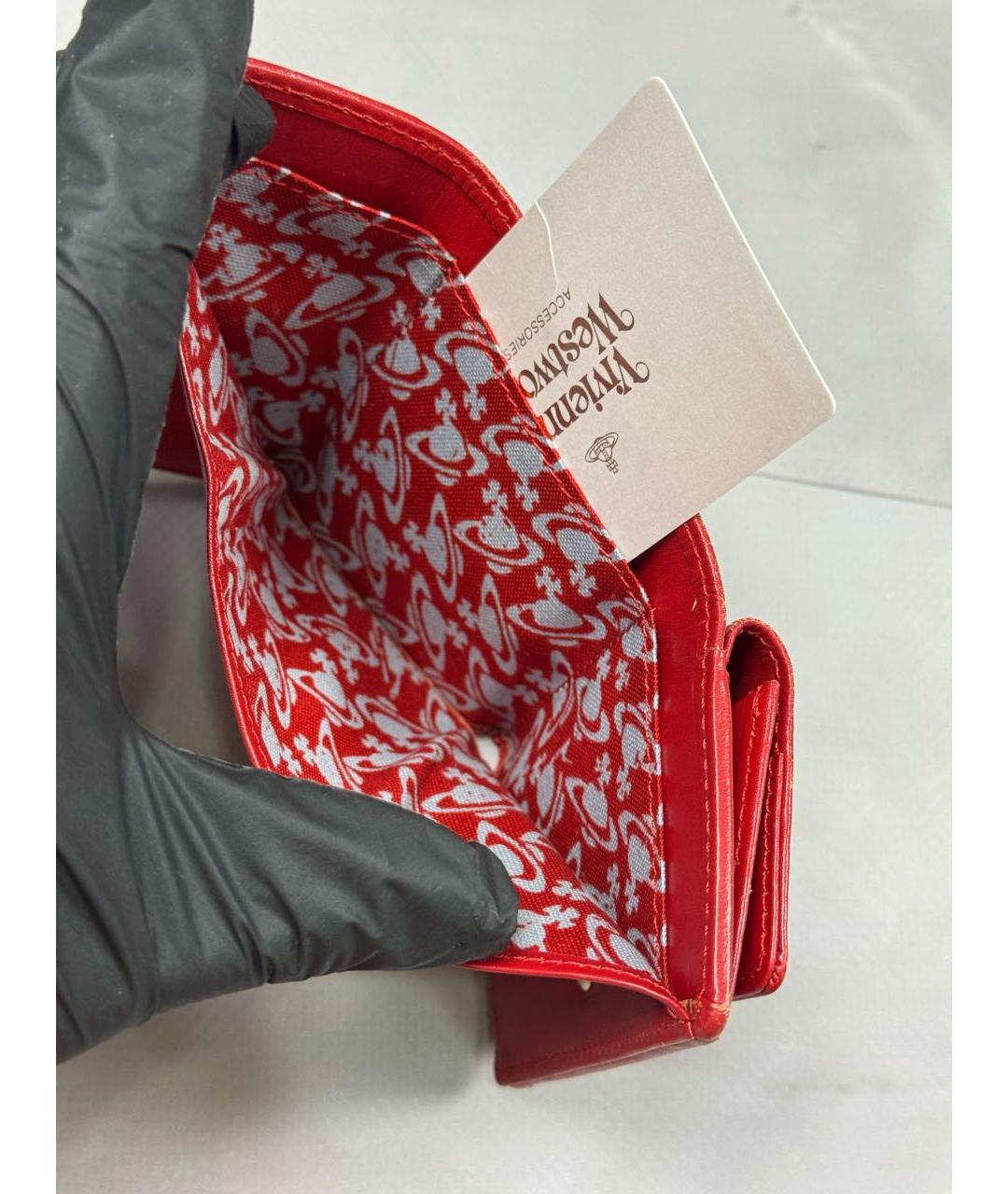 VIVIENNE WESTWOOD Красный кожаный кошелек, фото 6