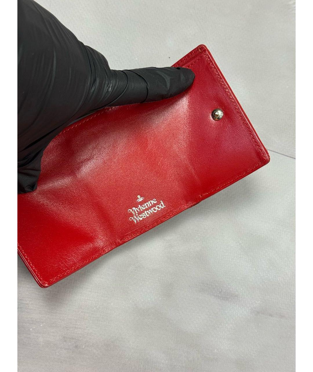 VIVIENNE WESTWOOD Красный кожаный кошелек, фото 8