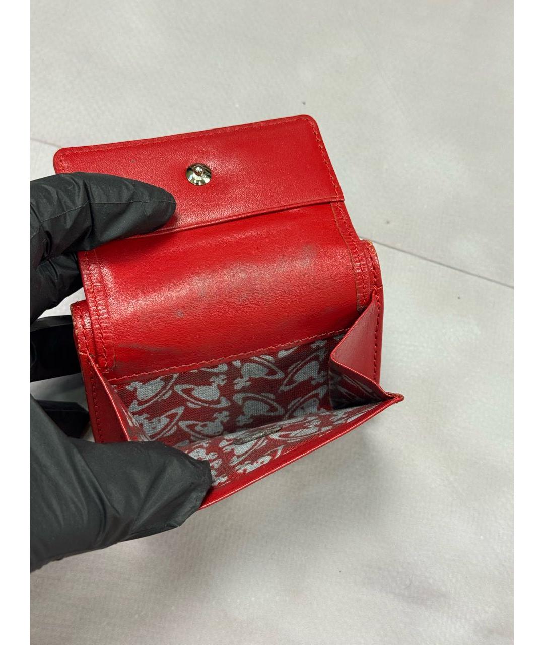 VIVIENNE WESTWOOD Красный кожаный кошелек, фото 7