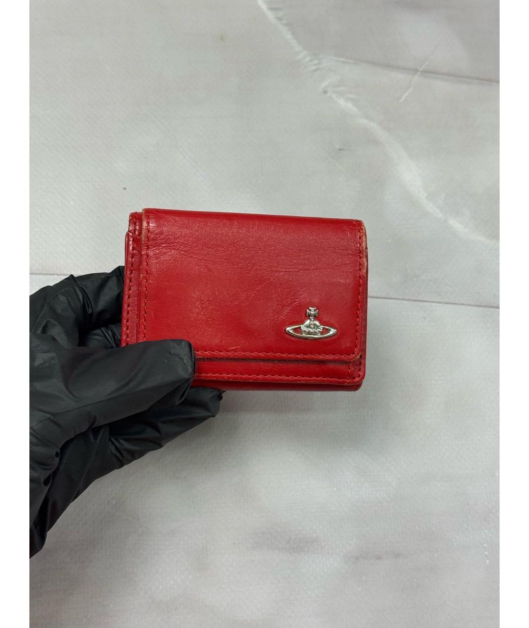 VIVIENNE WESTWOOD Красный кожаный кошелек, фото 2