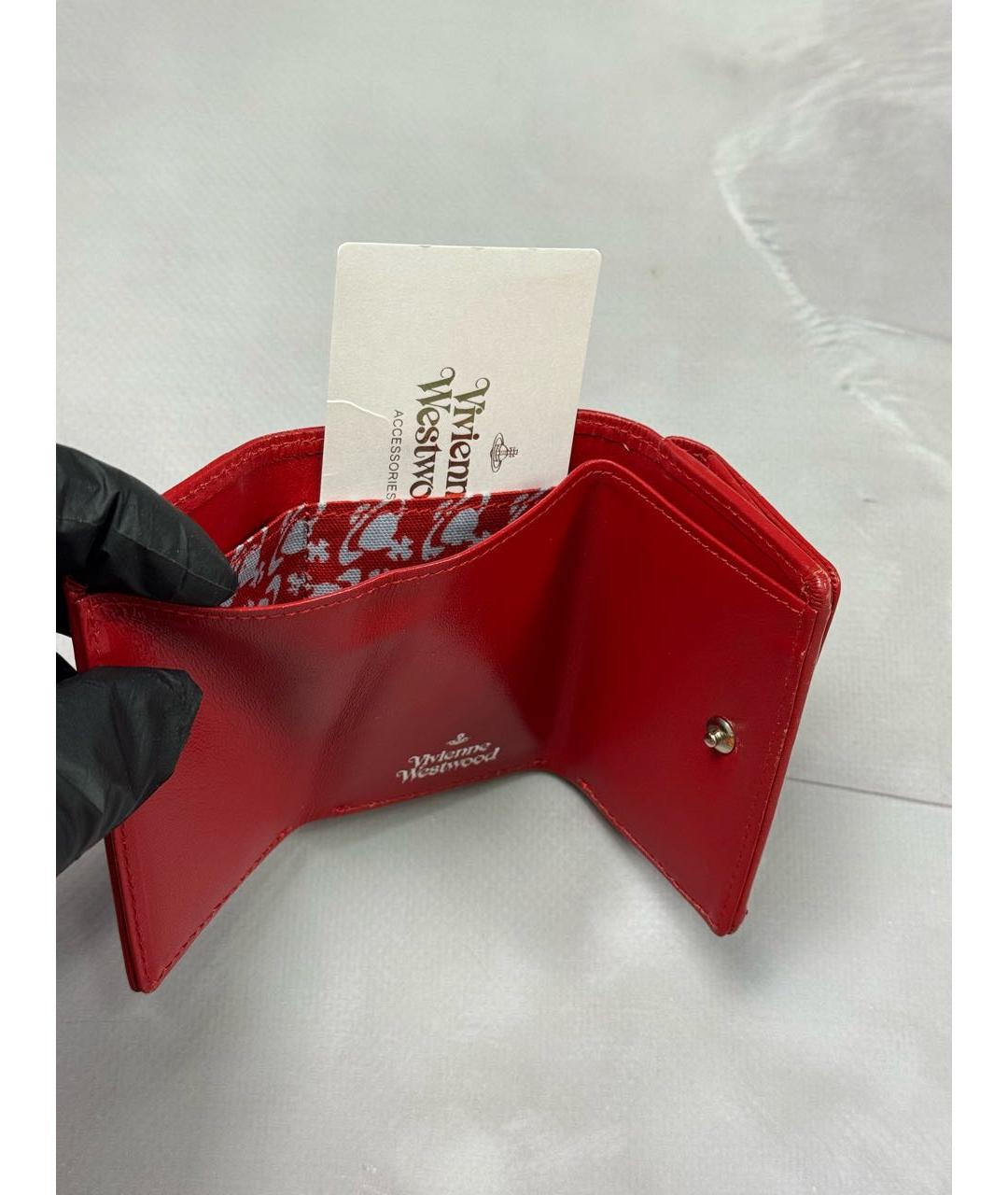 VIVIENNE WESTWOOD Красный кожаный кошелек, фото 5