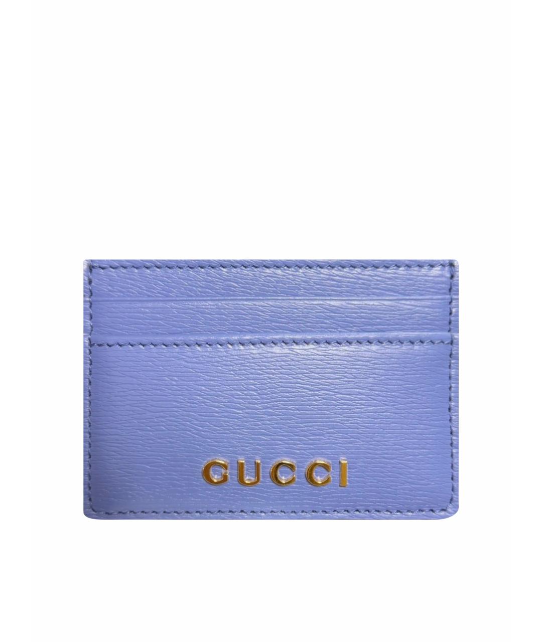 GUCCI Фиолетовый кожаный кардхолдер, фото 1