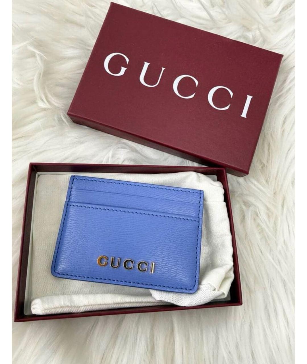 GUCCI Фиолетовый кожаный кардхолдер, фото 2