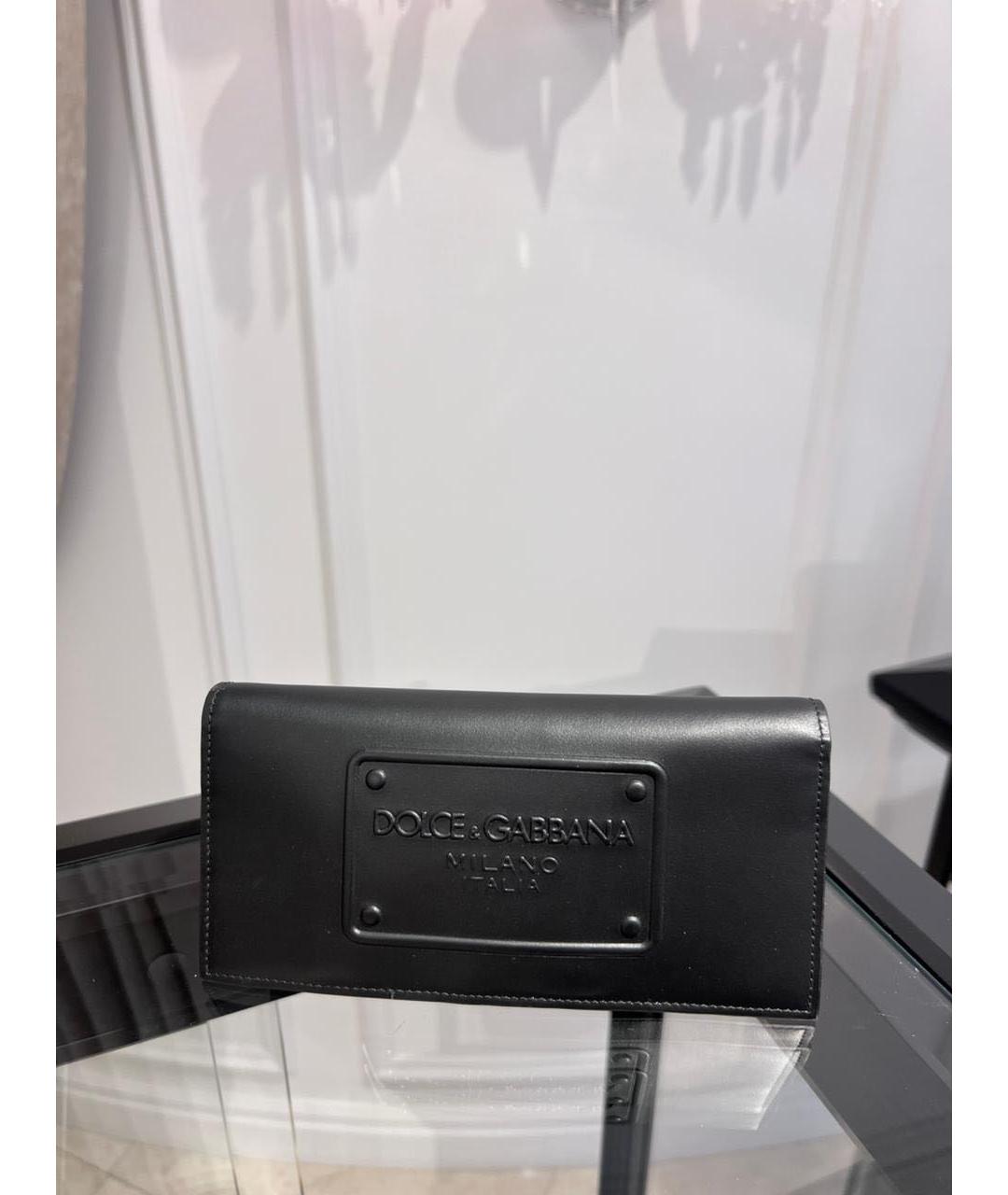 DOLCE&GABBANA Черный кожаный кошелек, фото 4