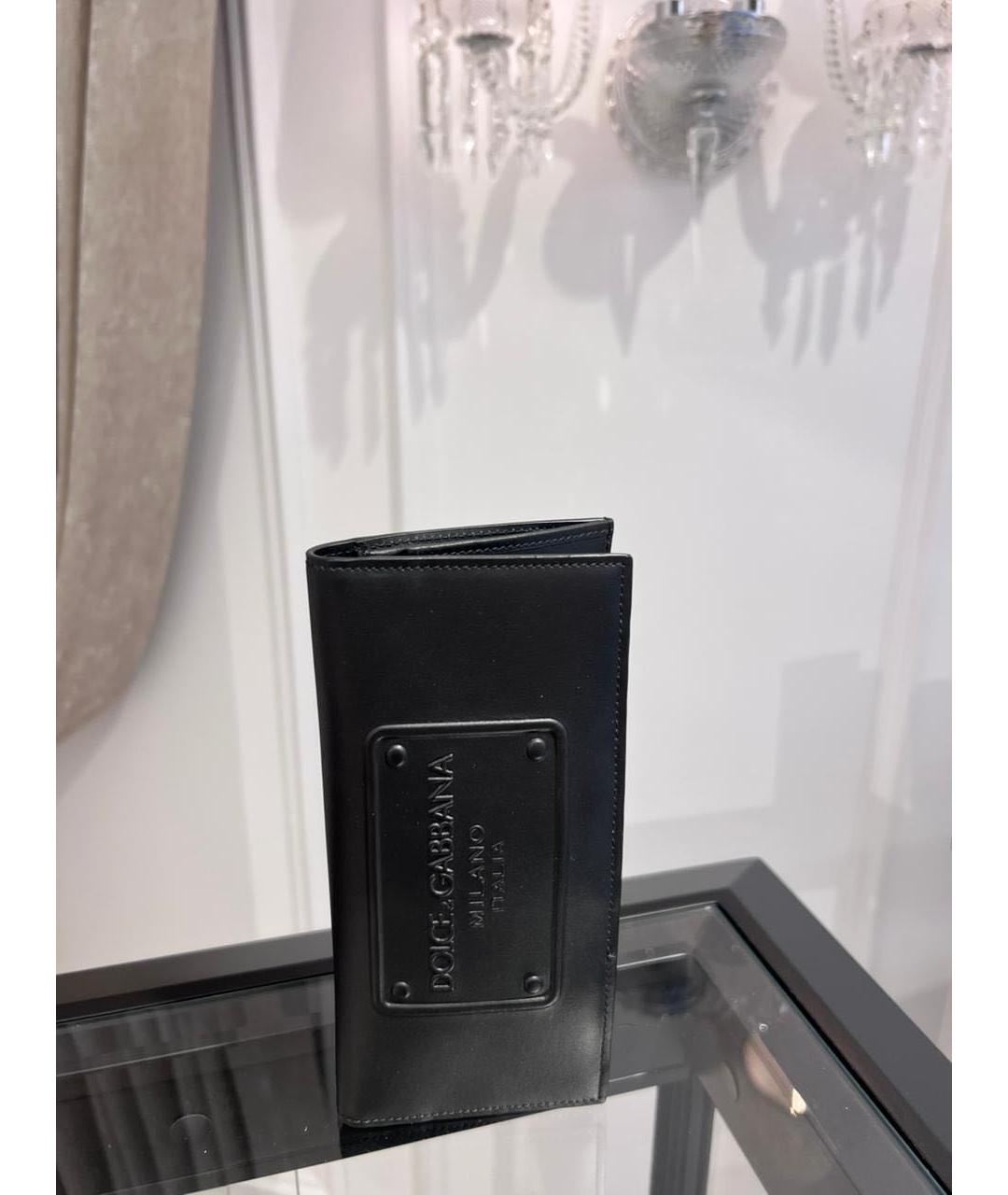 DOLCE&GABBANA Черный кожаный кошелек, фото 3