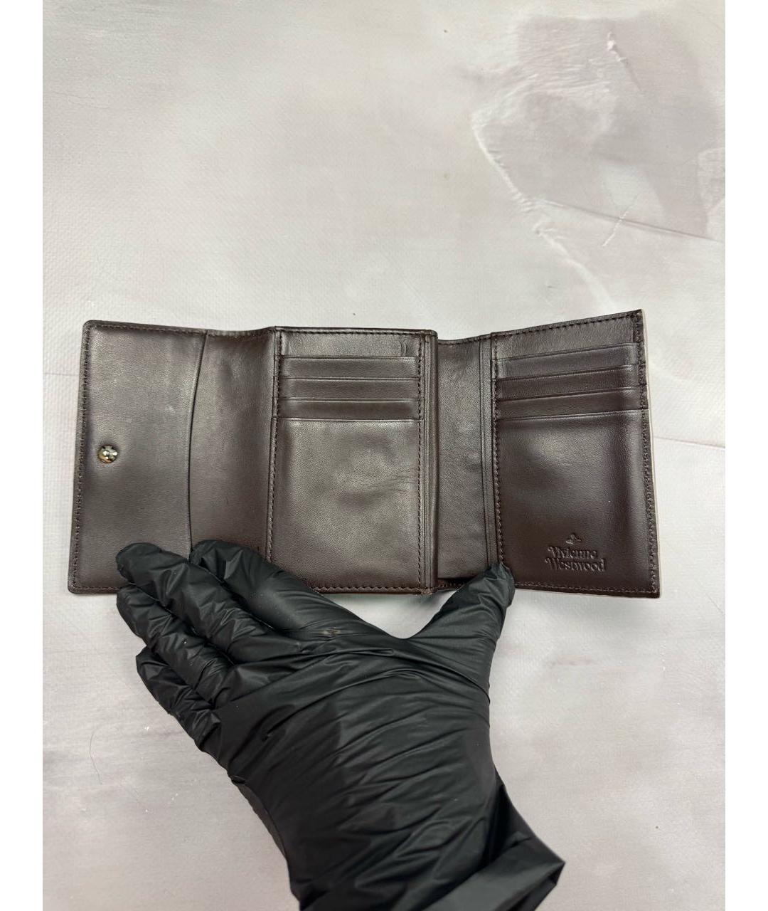 VIVIENNE WESTWOOD Коричневый кожаный кошелек, фото 5