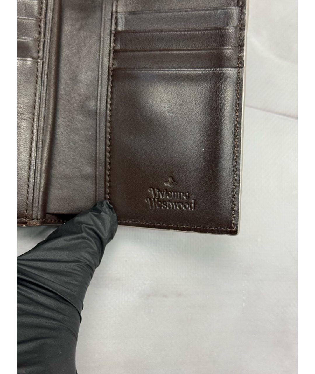 VIVIENNE WESTWOOD Коричневый кожаный кошелек, фото 8