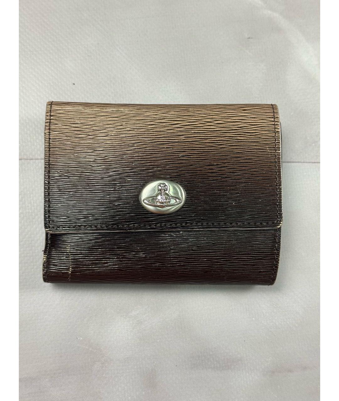 VIVIENNE WESTWOOD Коричневый кожаный кошелек, фото 9