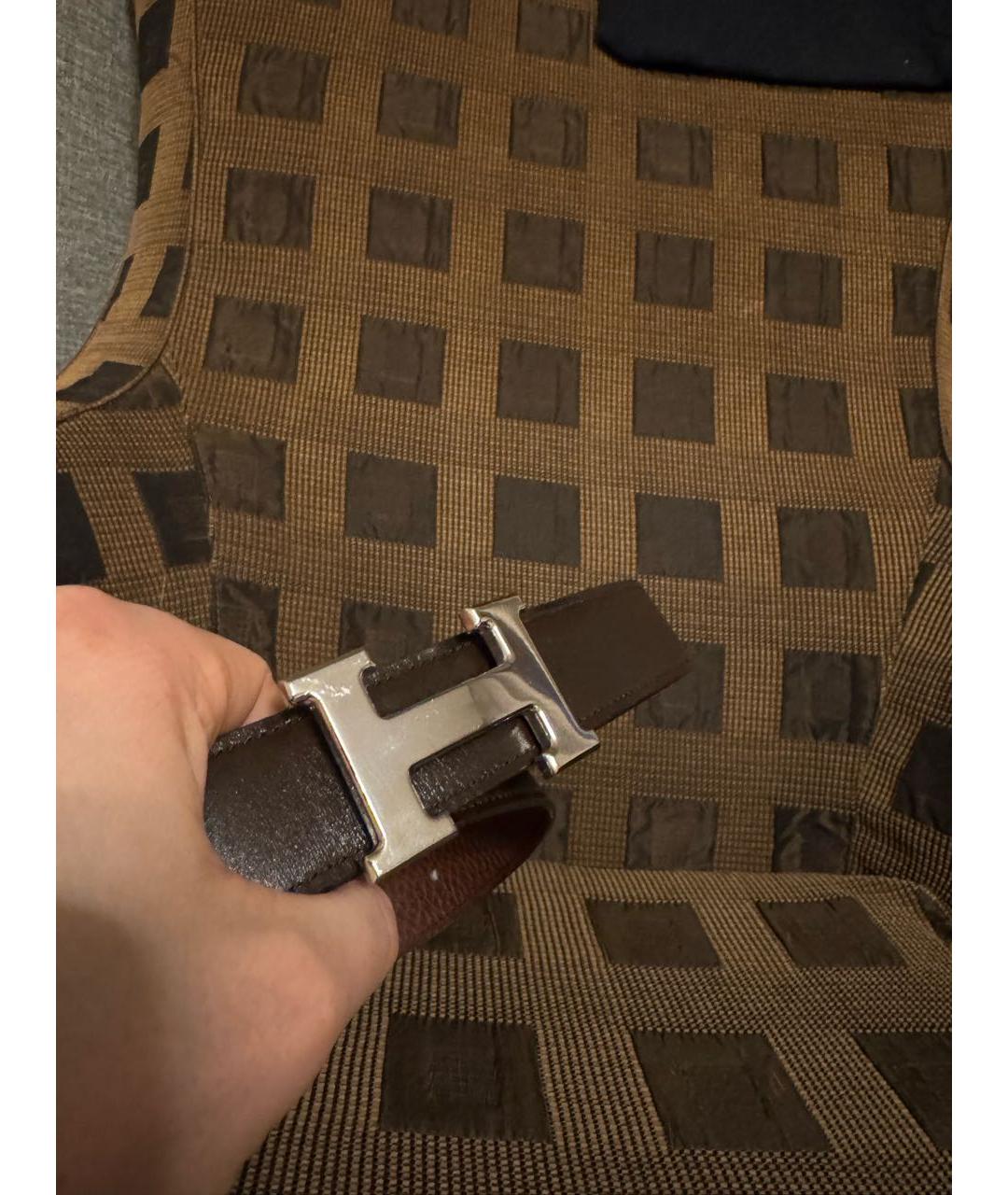 HERMES Коричневый кожаный ремень, фото 4