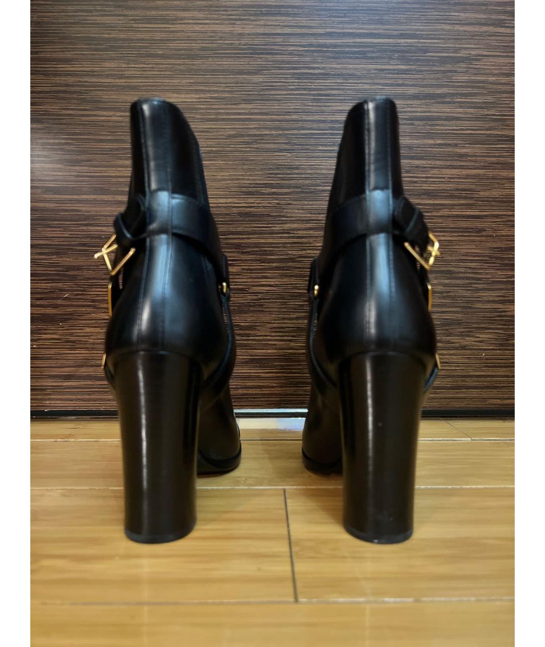 SAINT LAURENT Черные кожаные ботильоны, фото 4