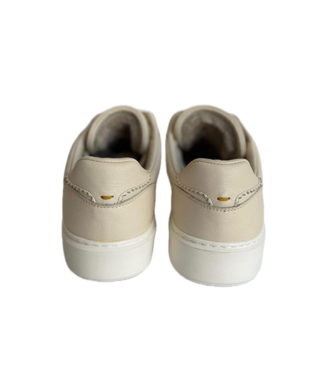 DOUCAL'S Бежевые кожаные кроссовки, фото 4