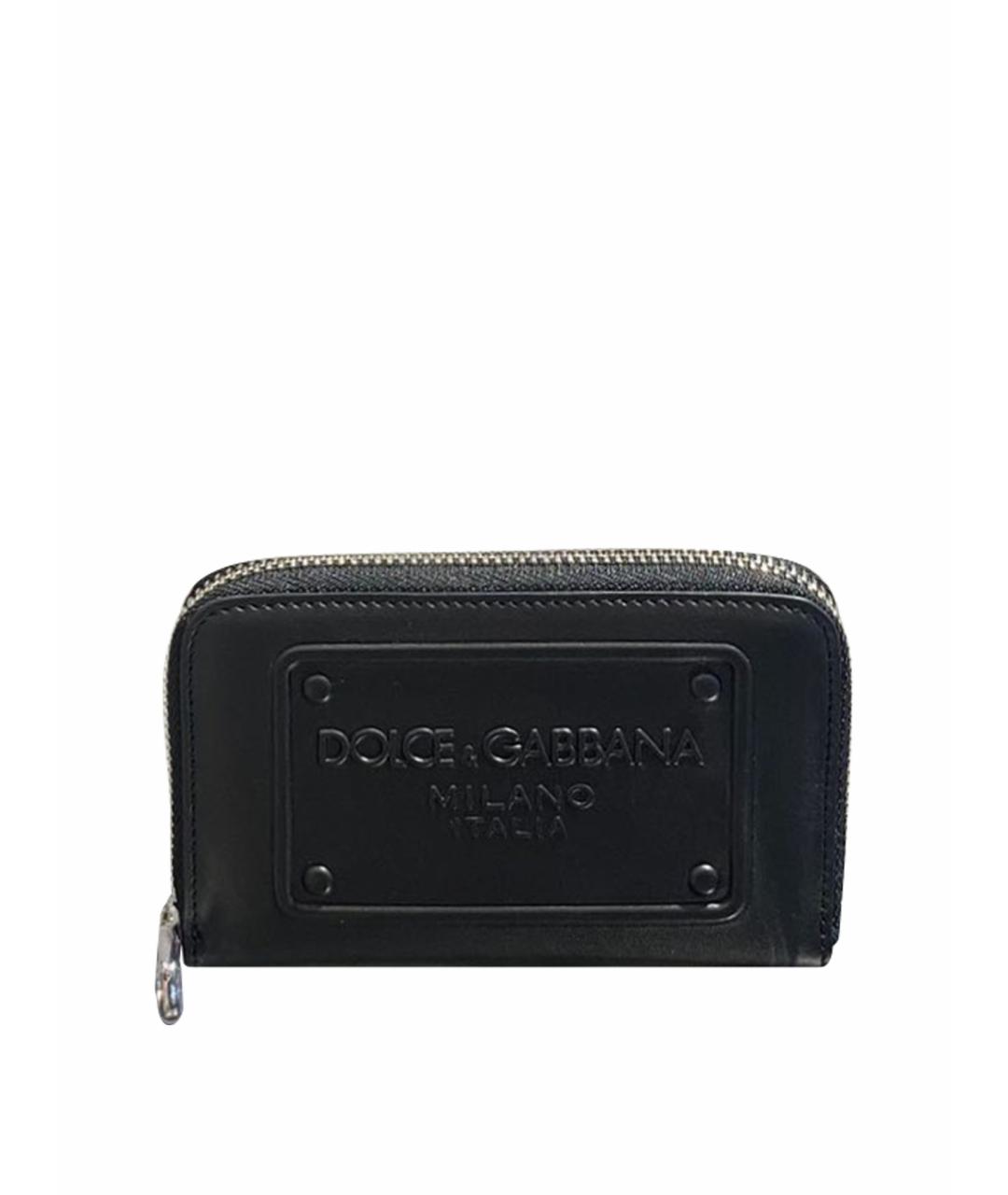 DOLCE&GABBANA Черный кожаный кошелек, фото 1