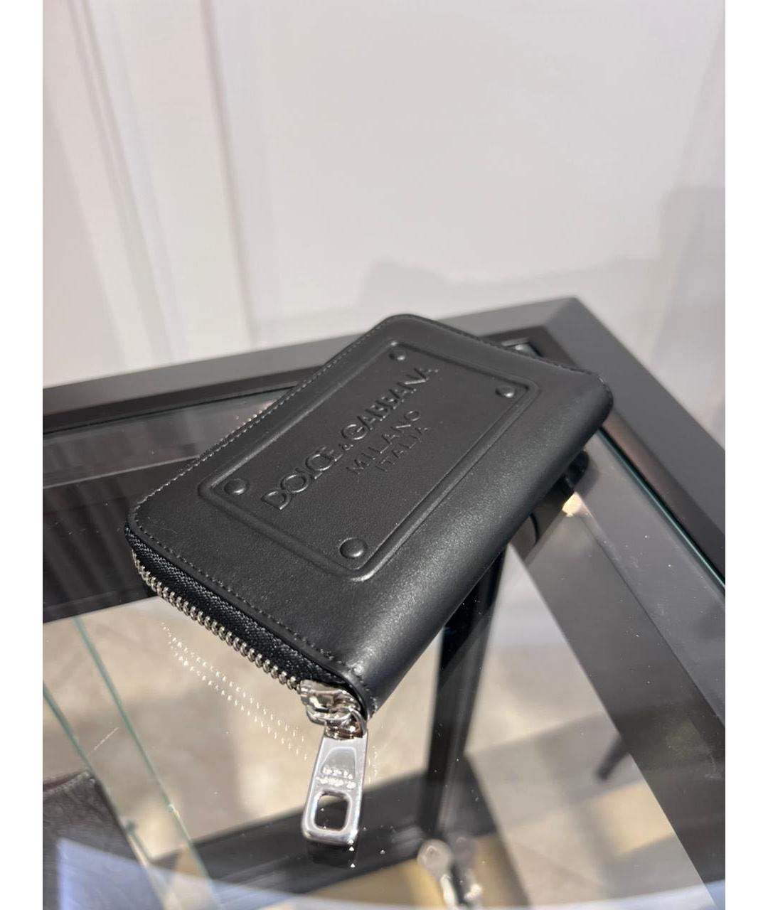 DOLCE&GABBANA Черный кожаный кошелек, фото 3