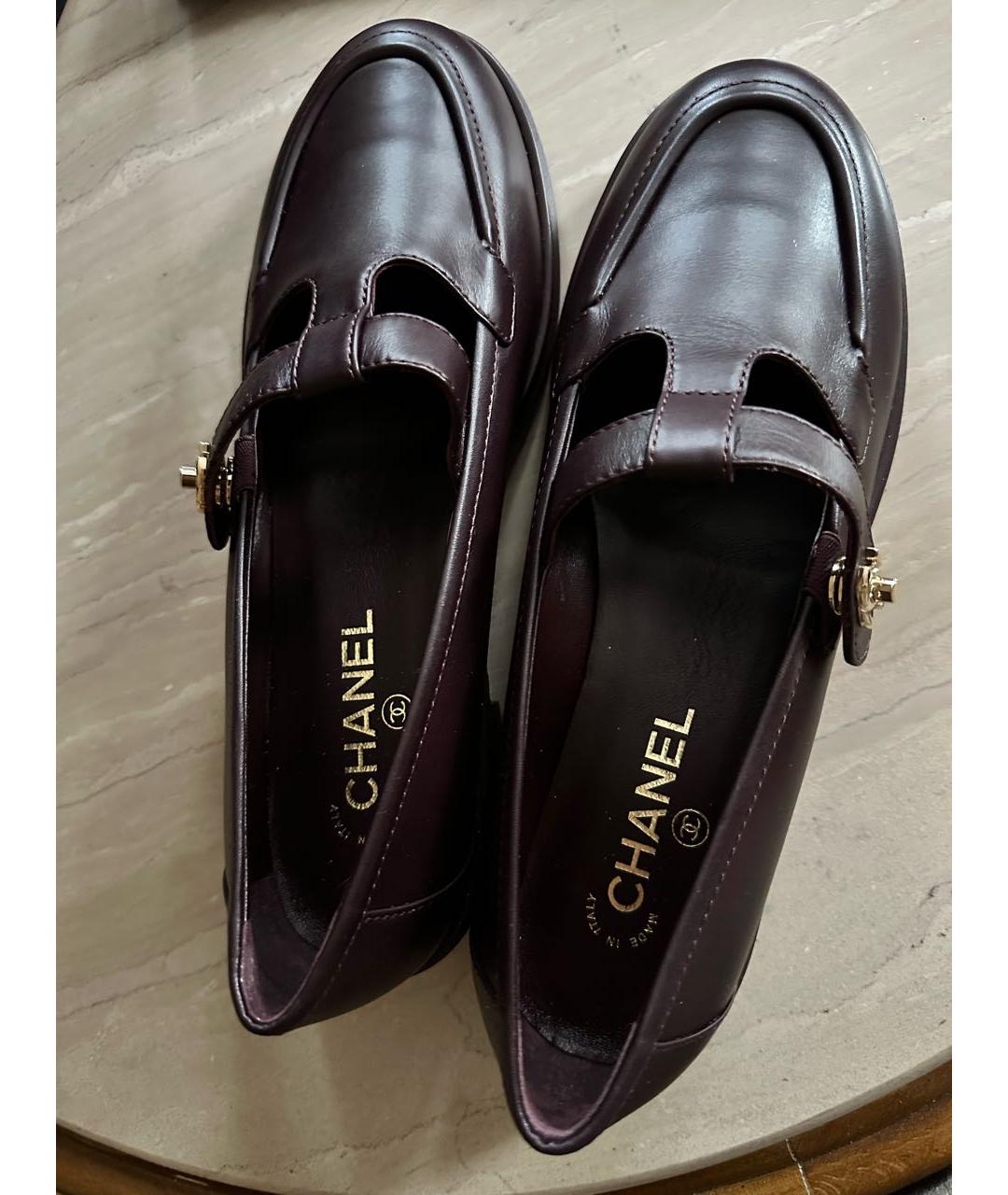 CHANEL Коричневые кожаные туфли, фото 3