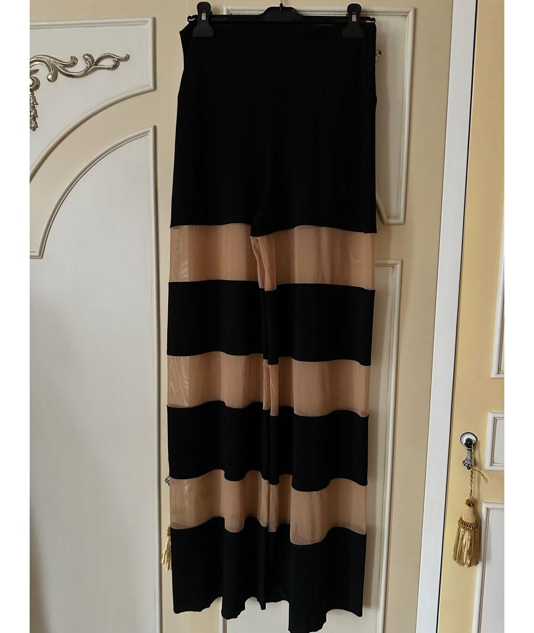 NORMA KAMALI Черные полиэстеровые брюки широкие, фото 2