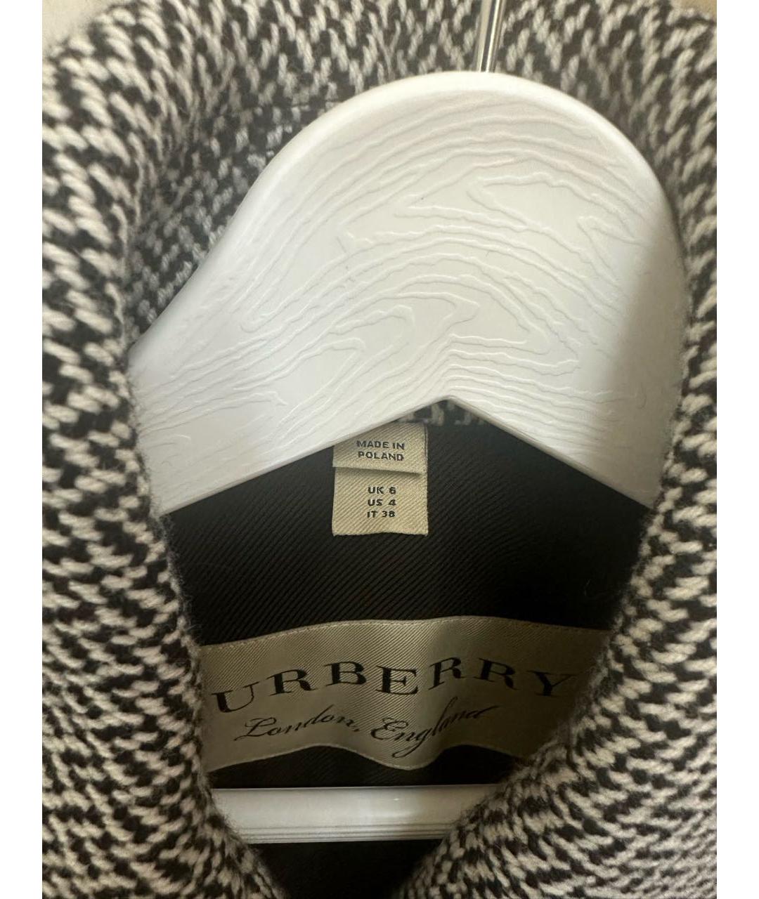 BURBERRY Серое шерстяное пальто, фото 3