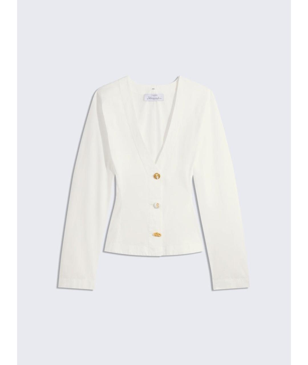 SCHIAPARELLI Белая хлопковая блузы, фото 2