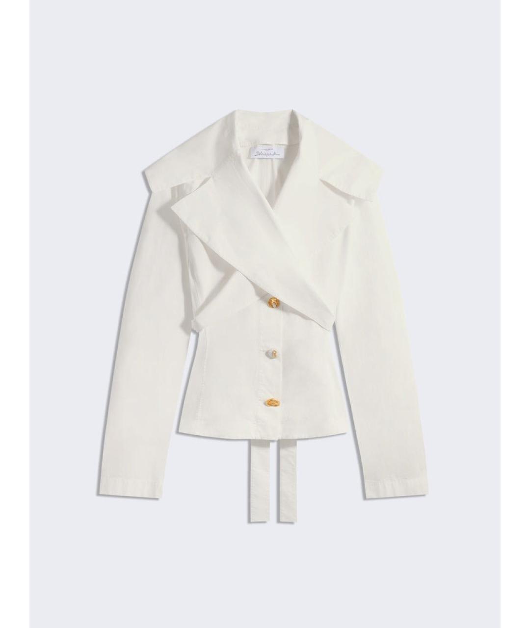 SCHIAPARELLI Белая хлопковая блузы, фото 5