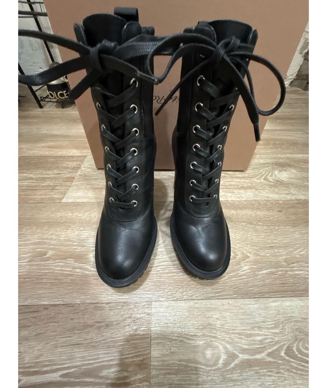 GIANVITO ROSSI Черные кожаные ботильоны, фото 2