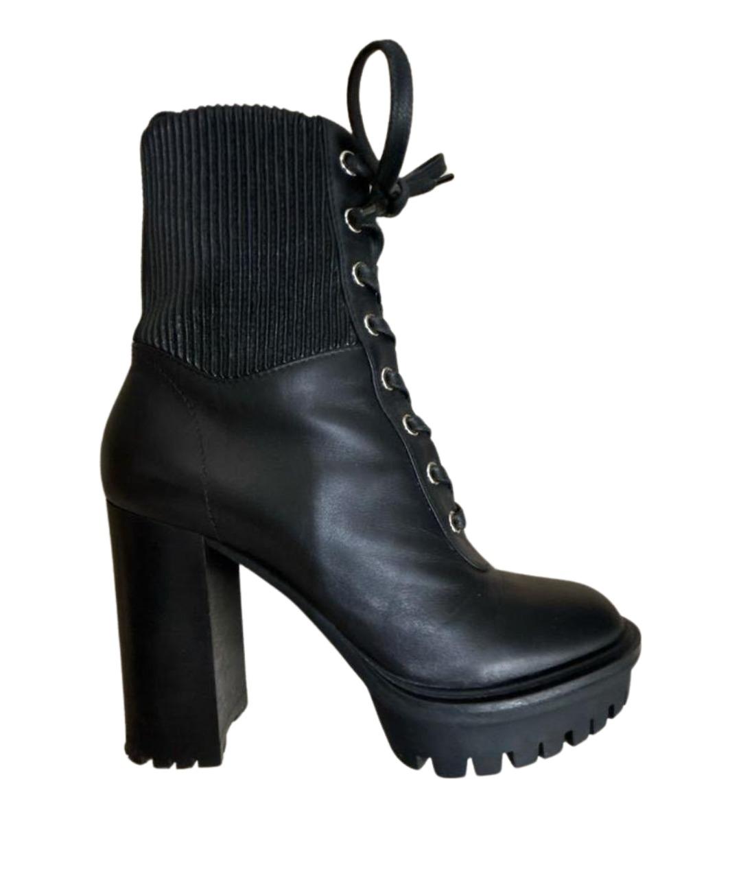 GIANVITO ROSSI Черные кожаные ботильоны, фото 1