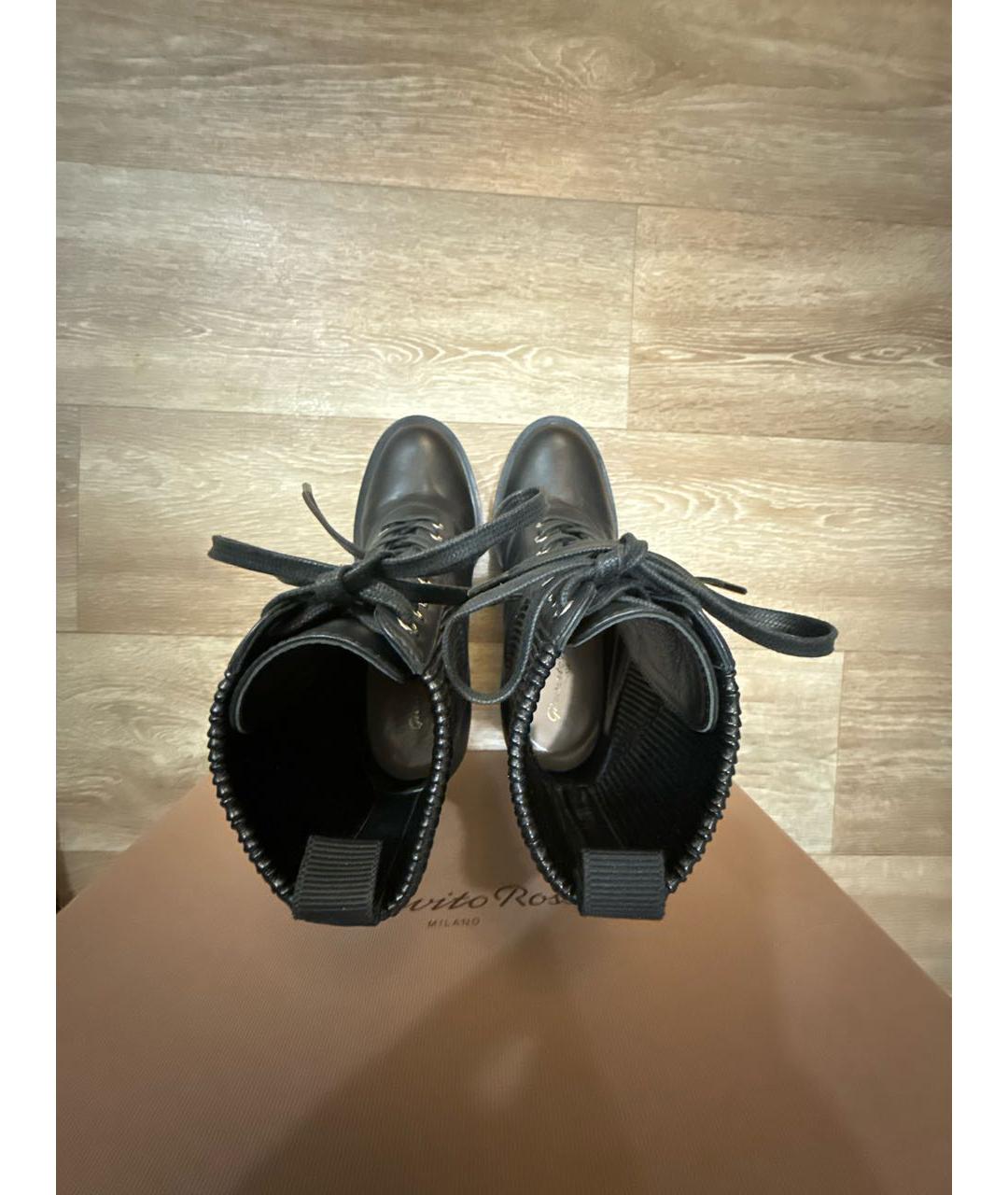 GIANVITO ROSSI Черные кожаные ботильоны, фото 3