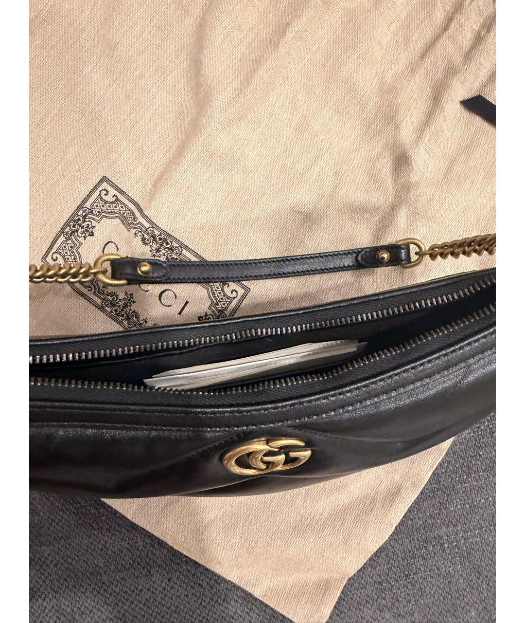 GUCCI Черная кожаная сумка с короткими ручками, фото 4