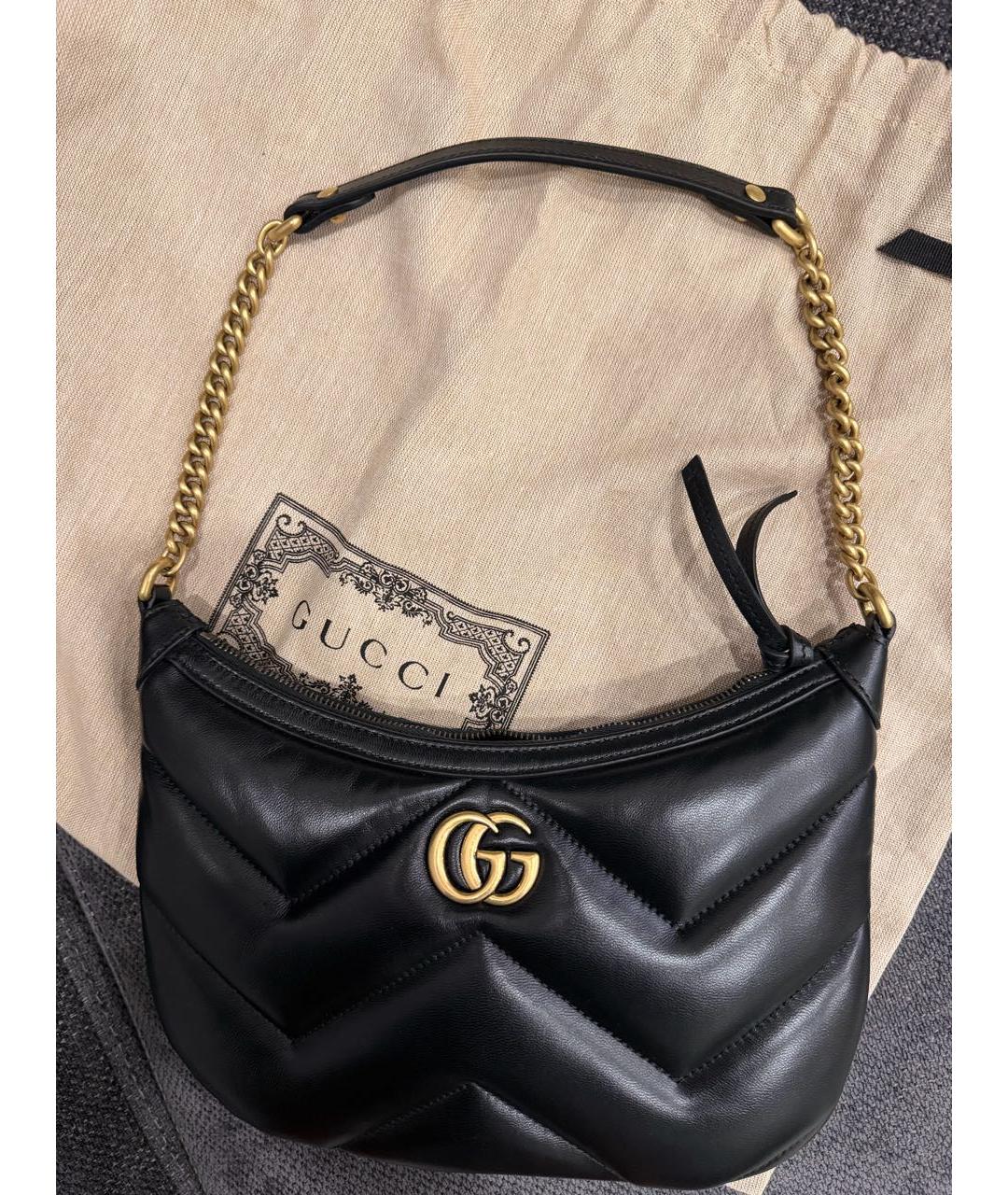 GUCCI Черная кожаная сумка с короткими ручками, фото 3