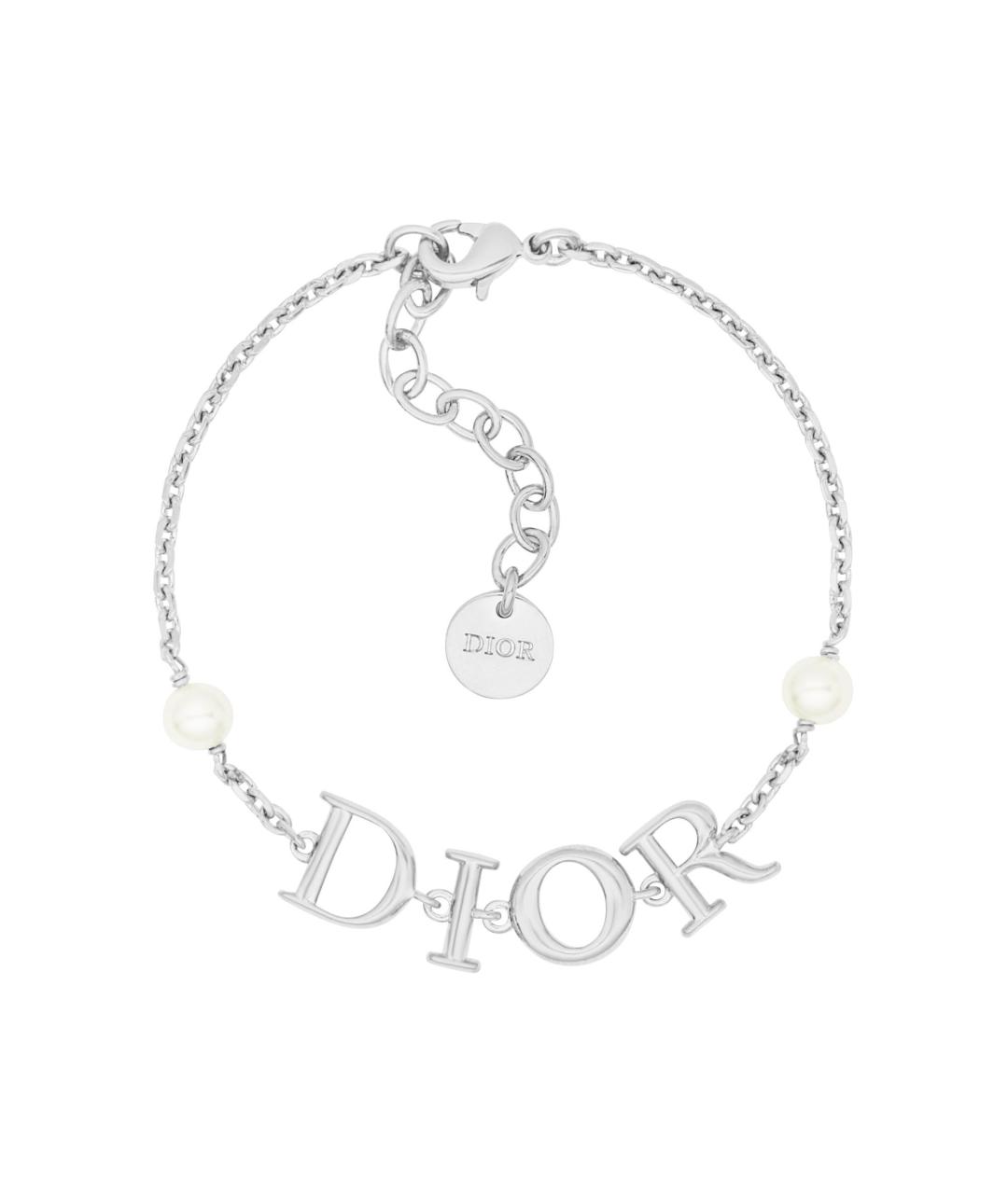 CHRISTIAN DIOR Серебрянный металлический браслет, фото 1