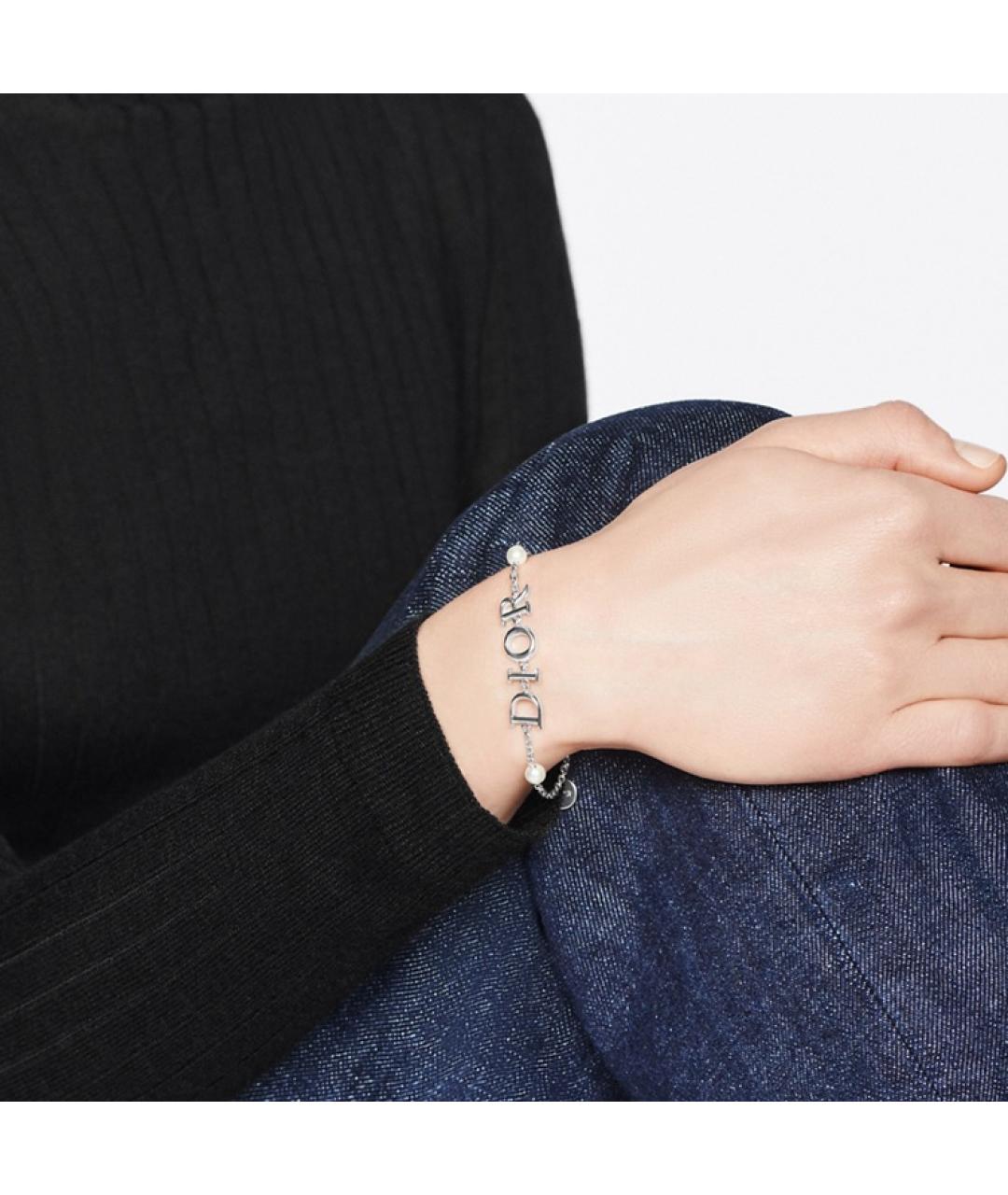 CHRISTIAN DIOR Серебрянный металлический браслет, фото 2