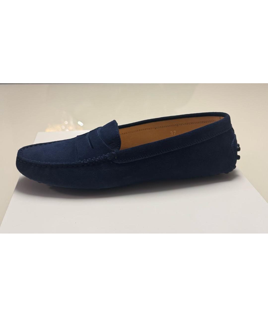 TOD'S Темно-синие замшевые мокасины, фото 7